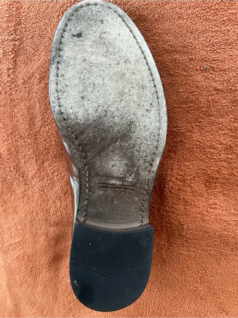 Banana Republic Men's Brown Leather Moc-Toe Slip-On Loafers